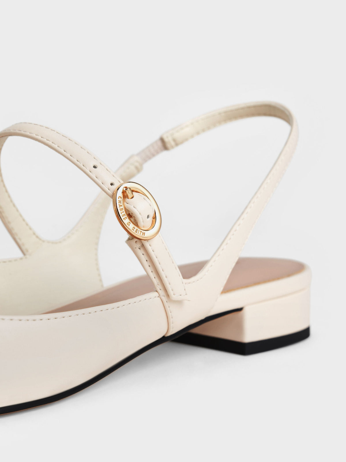 CHARLES & KEITH Everyday / Roxane Slingback Mary Jane Flats - Chalk