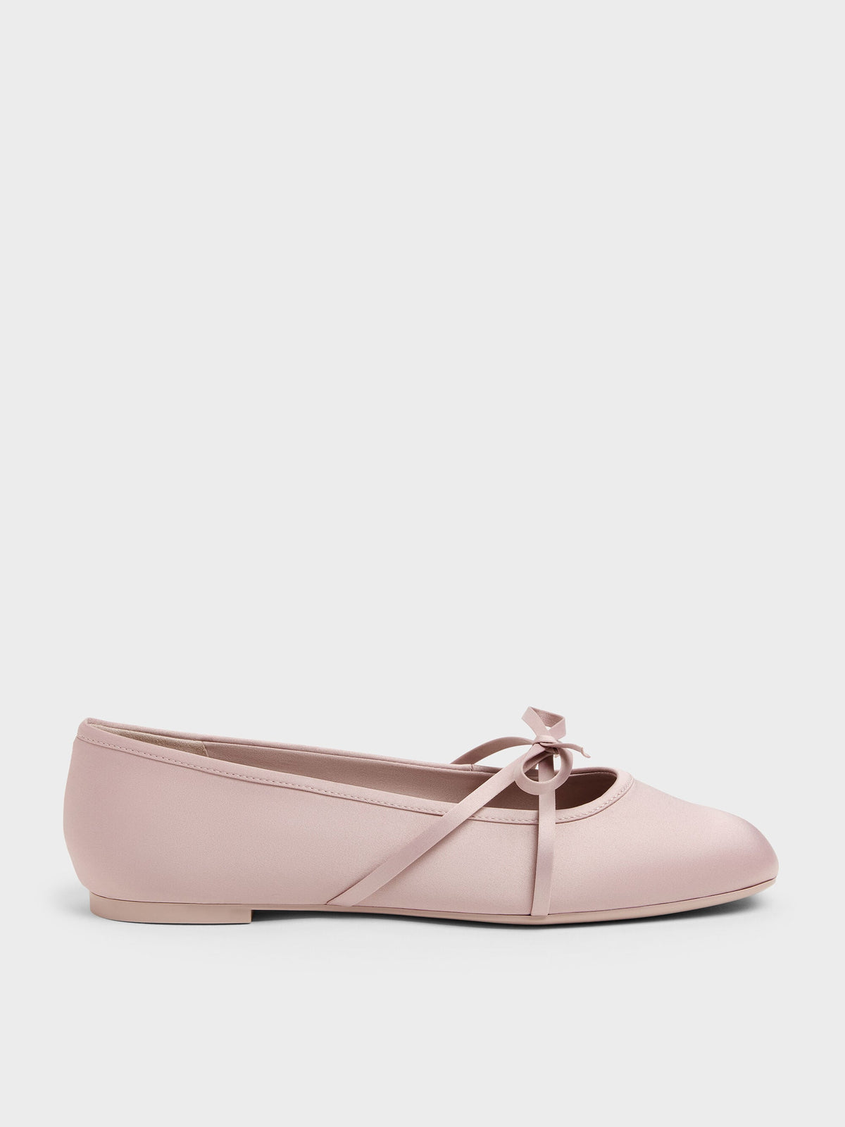CHARLES & KEITH Sale / Satin Bow Ballet Flats - Pink