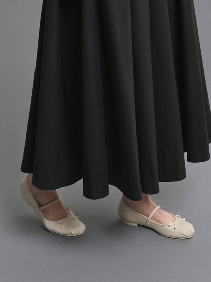 CHARLES & KEITH Top Pick / Emiko Bow Mary Jane Flats - Chalk
