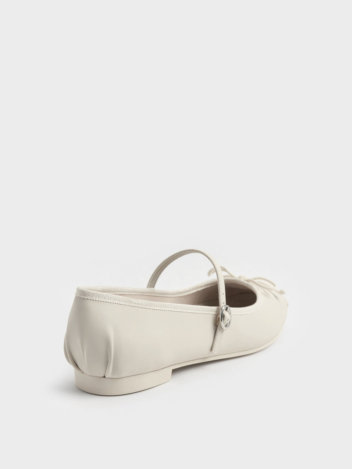 CHARLES & KEITH Top Pick / Emiko Bow Mary Jane Flats - Chalk