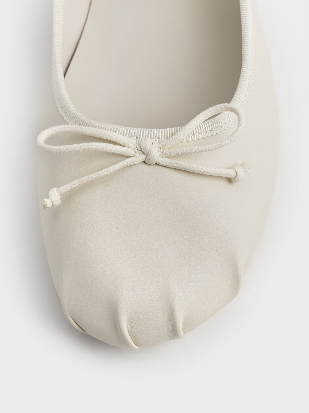 CHARLES & KEITH Top Pick / Emiko Bow Mary Jane Flats - Chalk