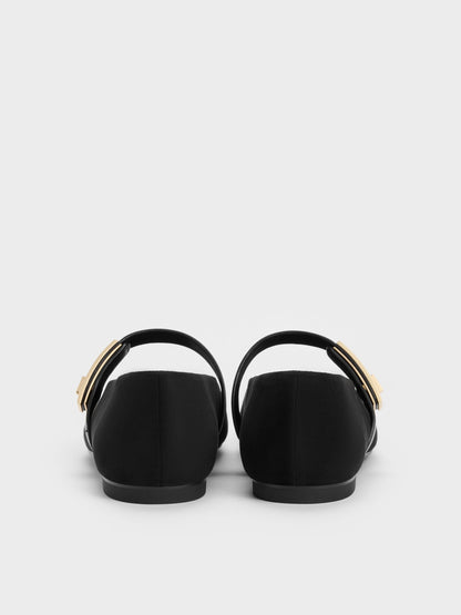 CHARLES & KEITH Latest / Lando Faux Suede Mary Jane Flats - Black2