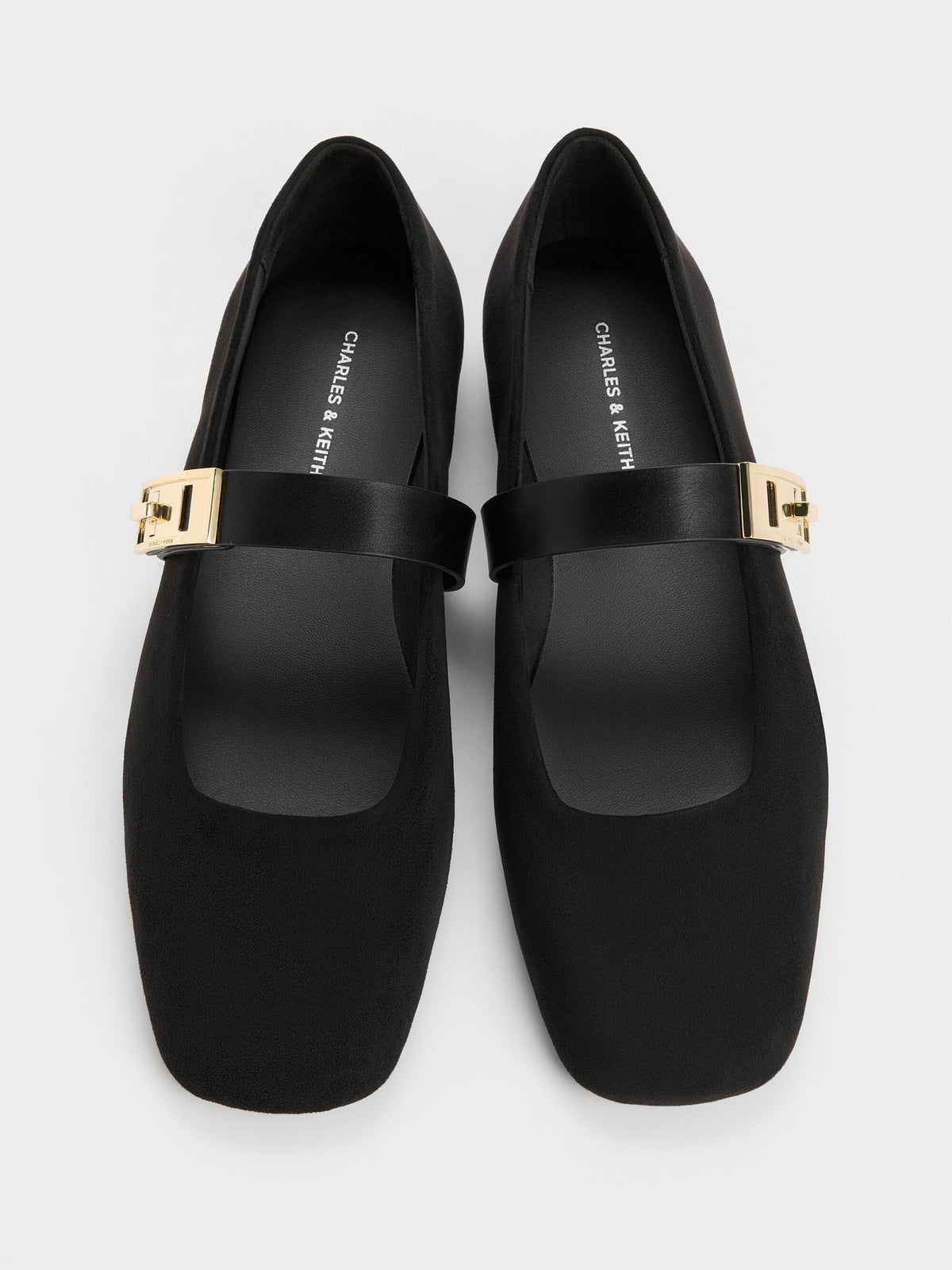 CHARLES & KEITH Latest / Lando Faux Suede Mary Jane Flats - Black2