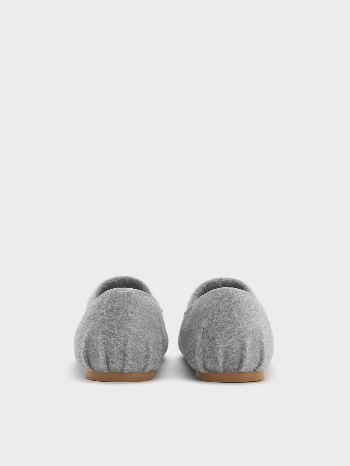 CHARLES & KEITH Discount / Winona Felt Mary Jane Flats - Light Grey