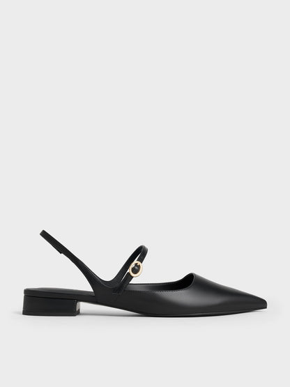 CHARLES & KEITH Quality / Roxane Slingback Mary Jane Flats - Black