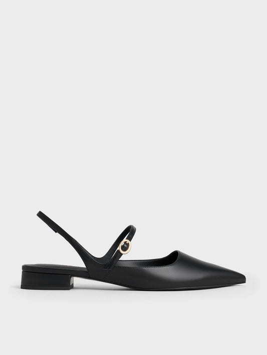 CHARLES & KEITH Quality / Roxane Slingback Mary Jane Flats - Black