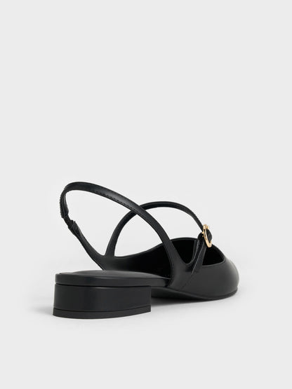 CHARLES & KEITH Quality / Roxane Slingback Mary Jane Flats - Black