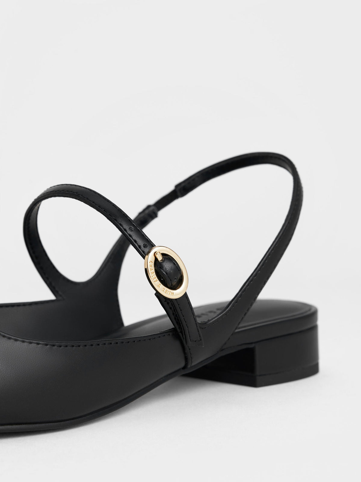 CHARLES & KEITH Quality / Roxane Slingback Mary Jane Flats - Black