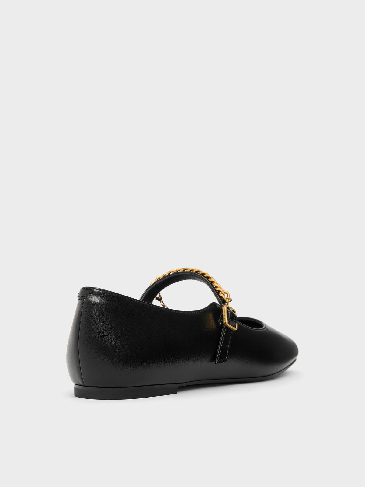 CHARLES & KEITH Top Pick / Double-Chain Charm Mary Jane Flats - Black
