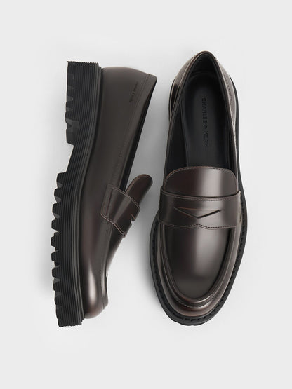 CHARLES & KEITH New / Kaiya Penny Loafers - Dark Brown