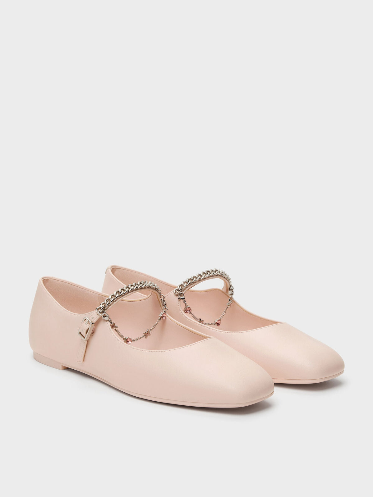 CHARLES & KEITH Featured / Double-Chain Charm Mary Jane Flats - Pink