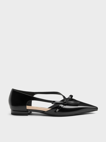 CHARLES & KEITH New / Anastasia Leather D'Orsay Flats - Black Box