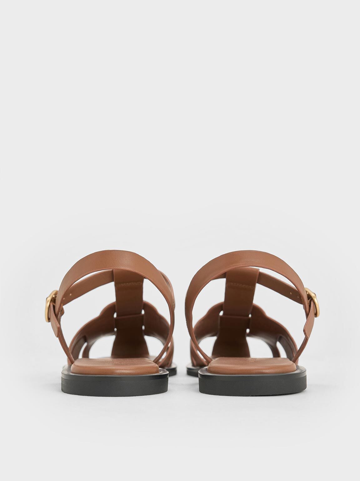 CHARLES & KEITH Hot Sale / Easley T-Bar Caged Sandals - Caramel