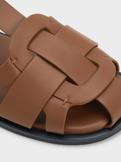 CHARLES & KEITH Hot Sale / Easley T-Bar Caged Sandals - Caramel