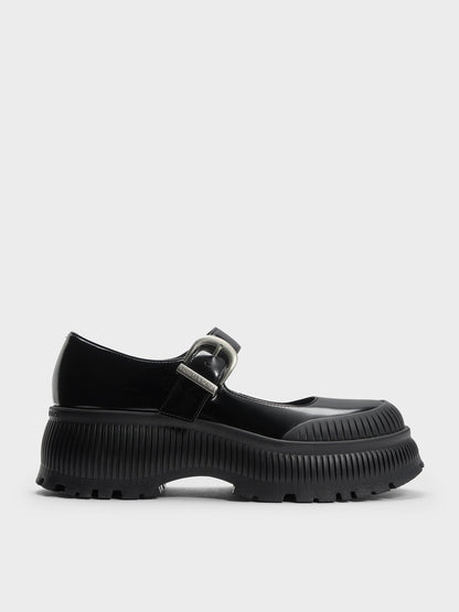 CHARLES & KEITH Classic / Darra Platform Mary Janes - Black Box