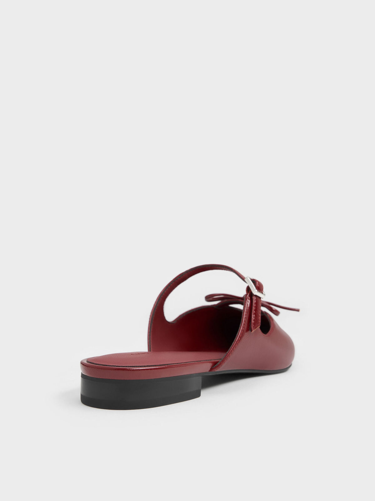 CHARLES & KEITH Value / Bow Mary Jane Mules - Burgundy