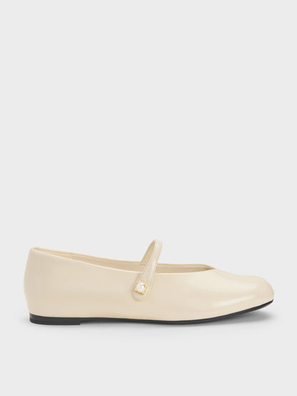CHARLES & KEITH Trending / Marie Pearl Mary Jane Flats - Cream
