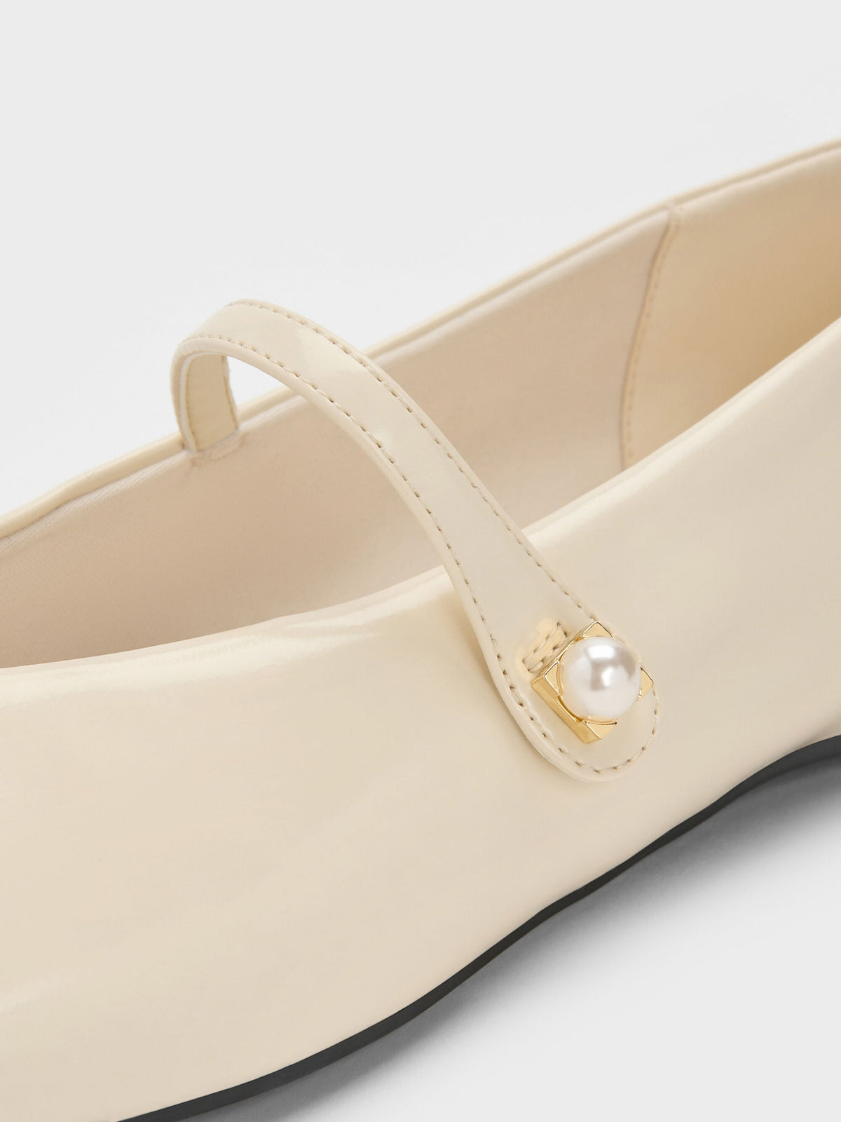 CHARLES & KEITH Trending / Marie Pearl Mary Jane Flats - Cream