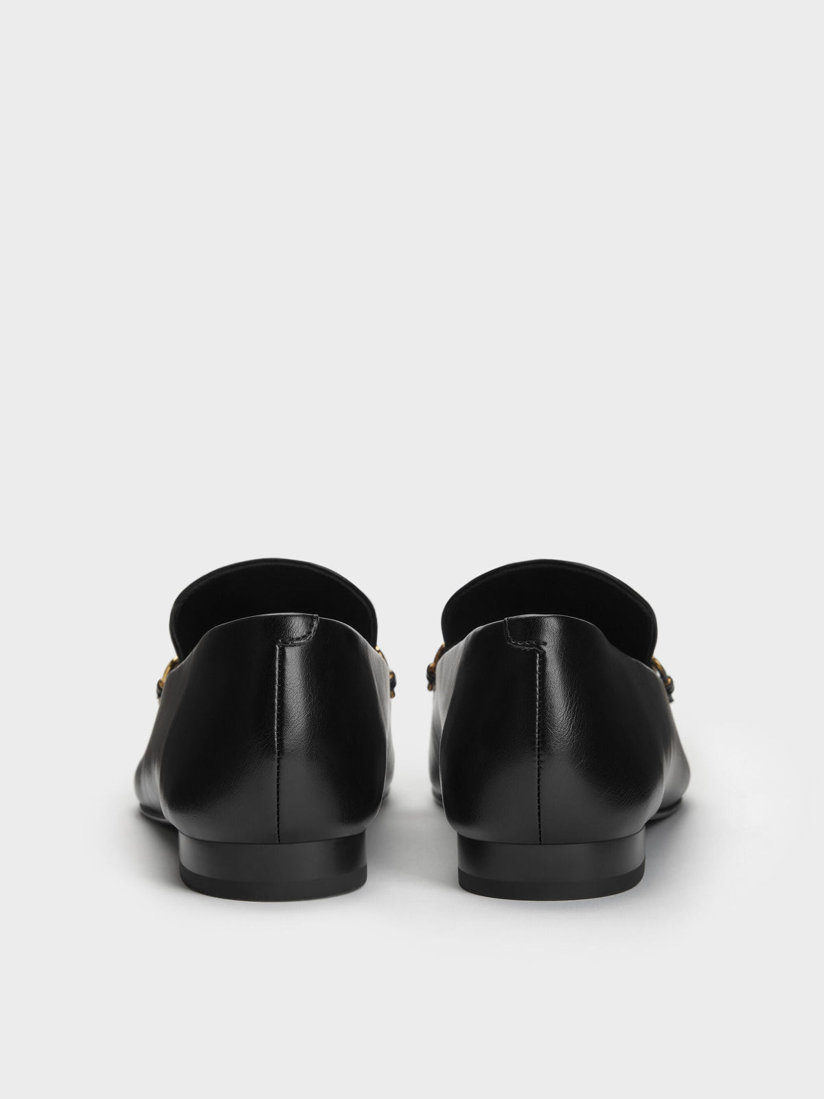 CHARLES & KEITH Signature / Metallic-Accent Loafers - Black