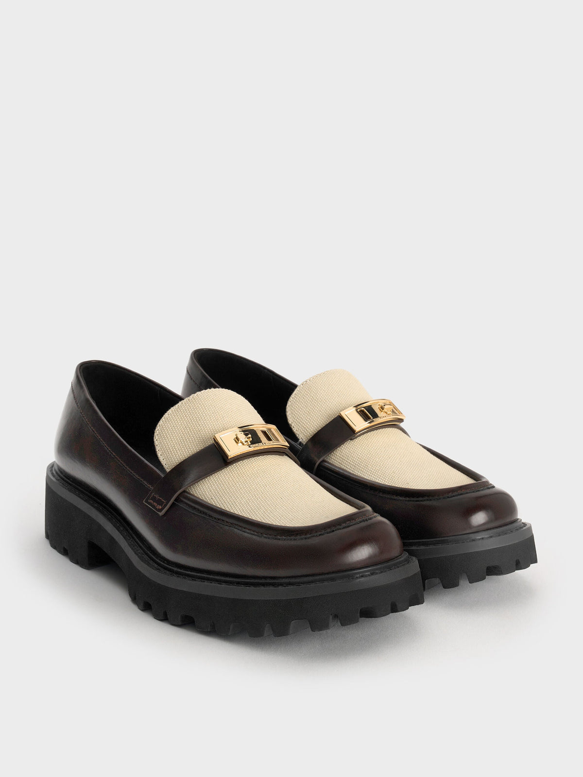 CHARLES & KEITH Premium / Lando Canvas Platform Loafers - Multi