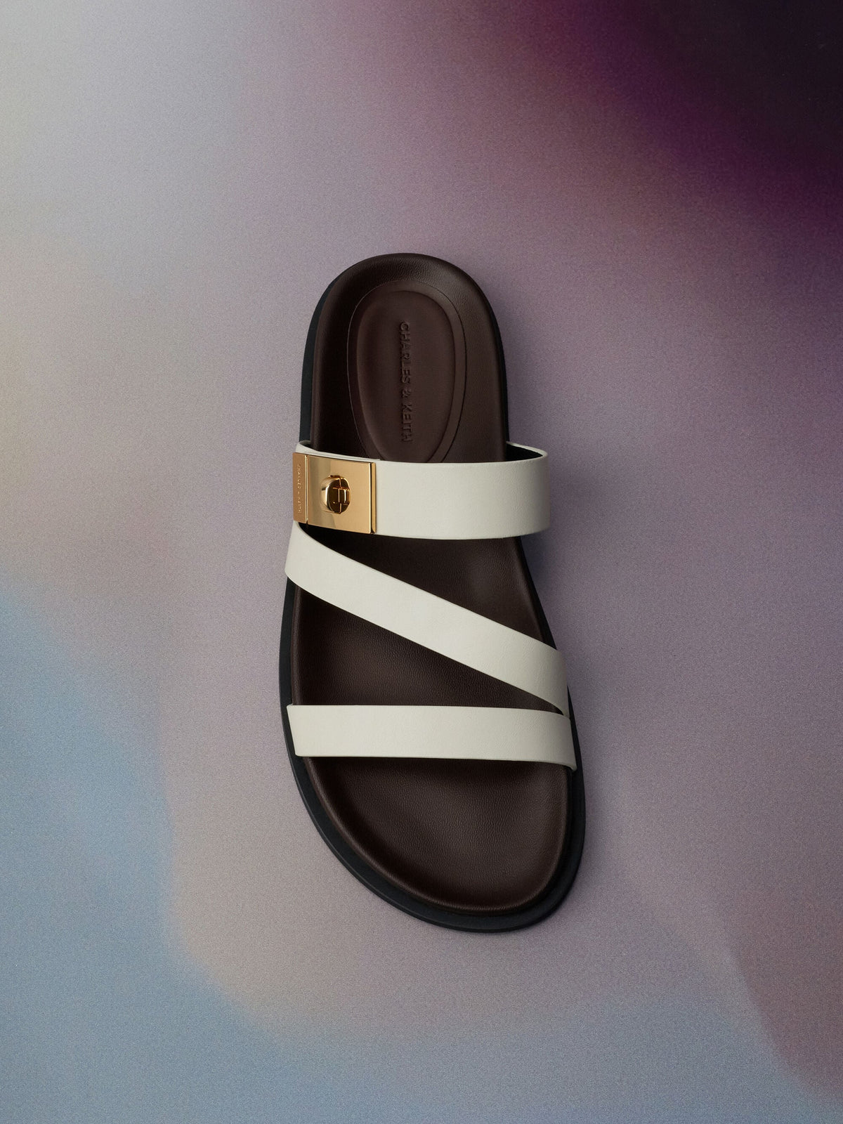 CHARLES & KEITH Classic / Aelin Metallic-Buckle Strappy Sandals - White
