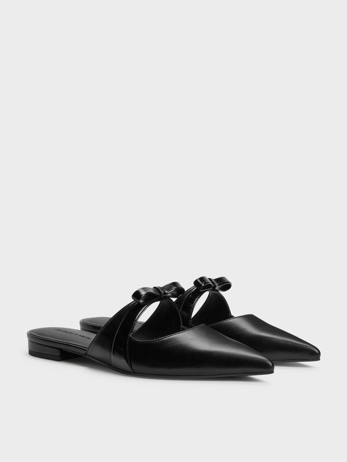 CHARLES & KEITH Top Pick / Kaleen Pointed Mules - Black