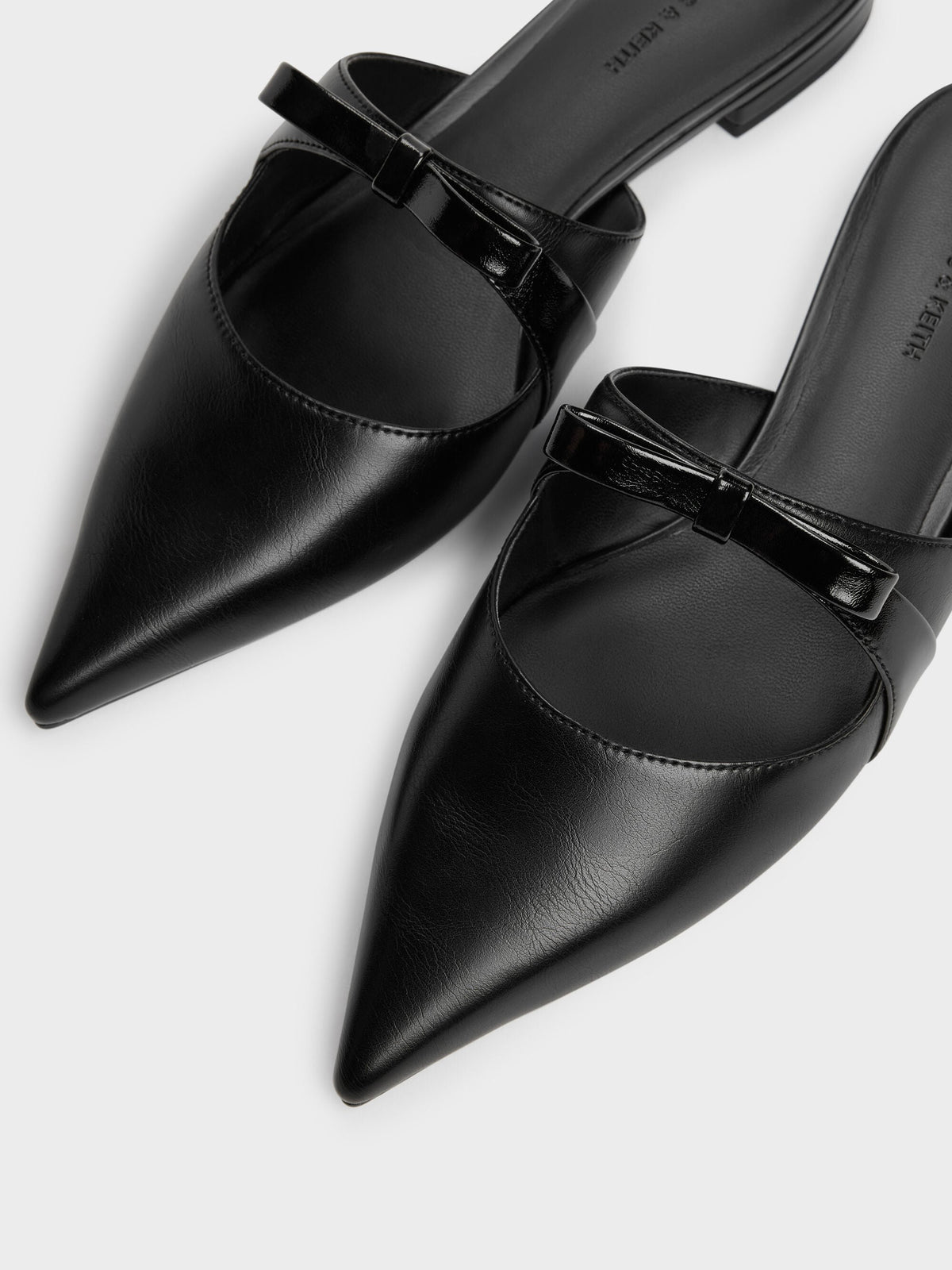 CHARLES & KEITH Top Pick / Kaleen Pointed Mules - Black