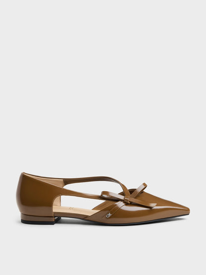 CHARLES & KEITH Trending / Anastasia Leather D'Orsay Flats - Brown