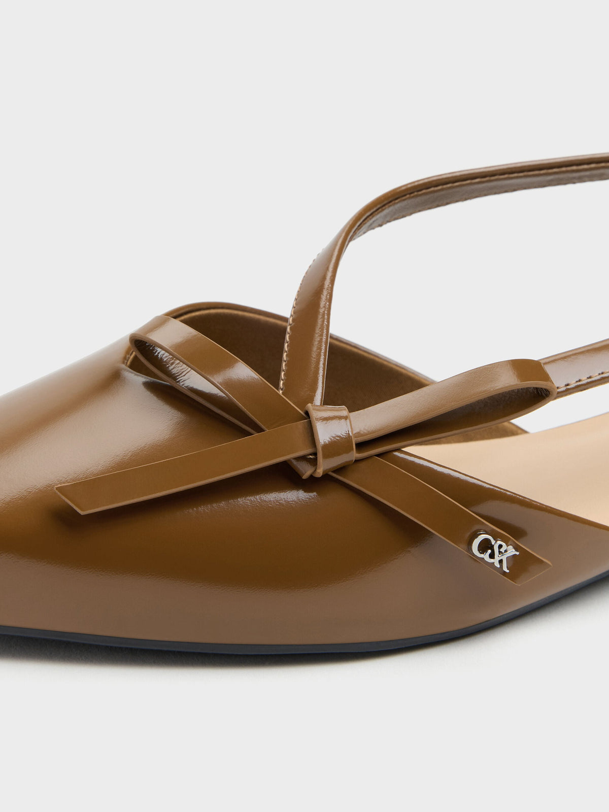 CHARLES & KEITH Trending / Anastasia Leather D'Orsay Flats - Brown