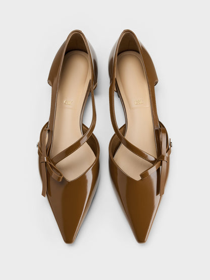 CHARLES & KEITH Trending / Anastasia Leather D'Orsay Flats - Brown