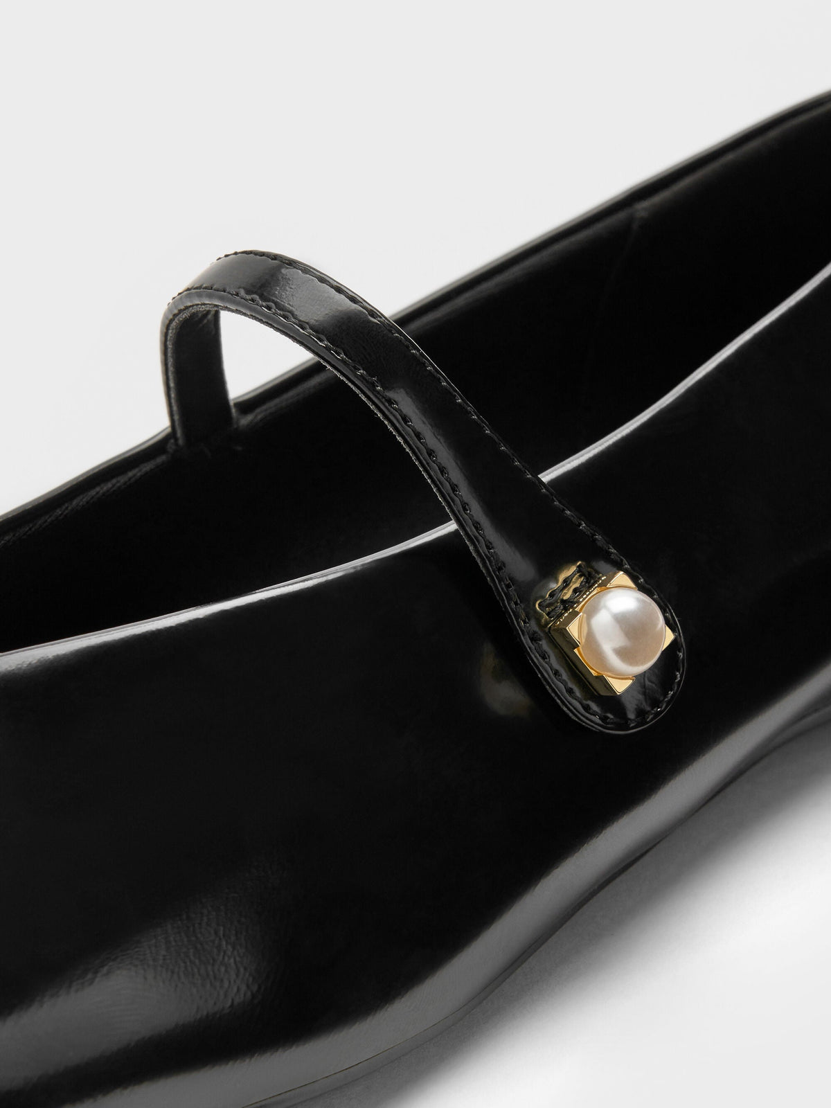 CHARLES & KEITH Popular / Marie Pearl Mary Jane Flats - Black Box