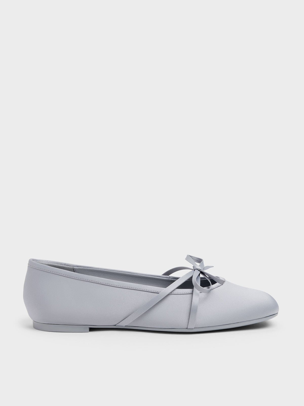 CHARLES & KEITH Best Price / Satin Bow Ballet Flats - Grey