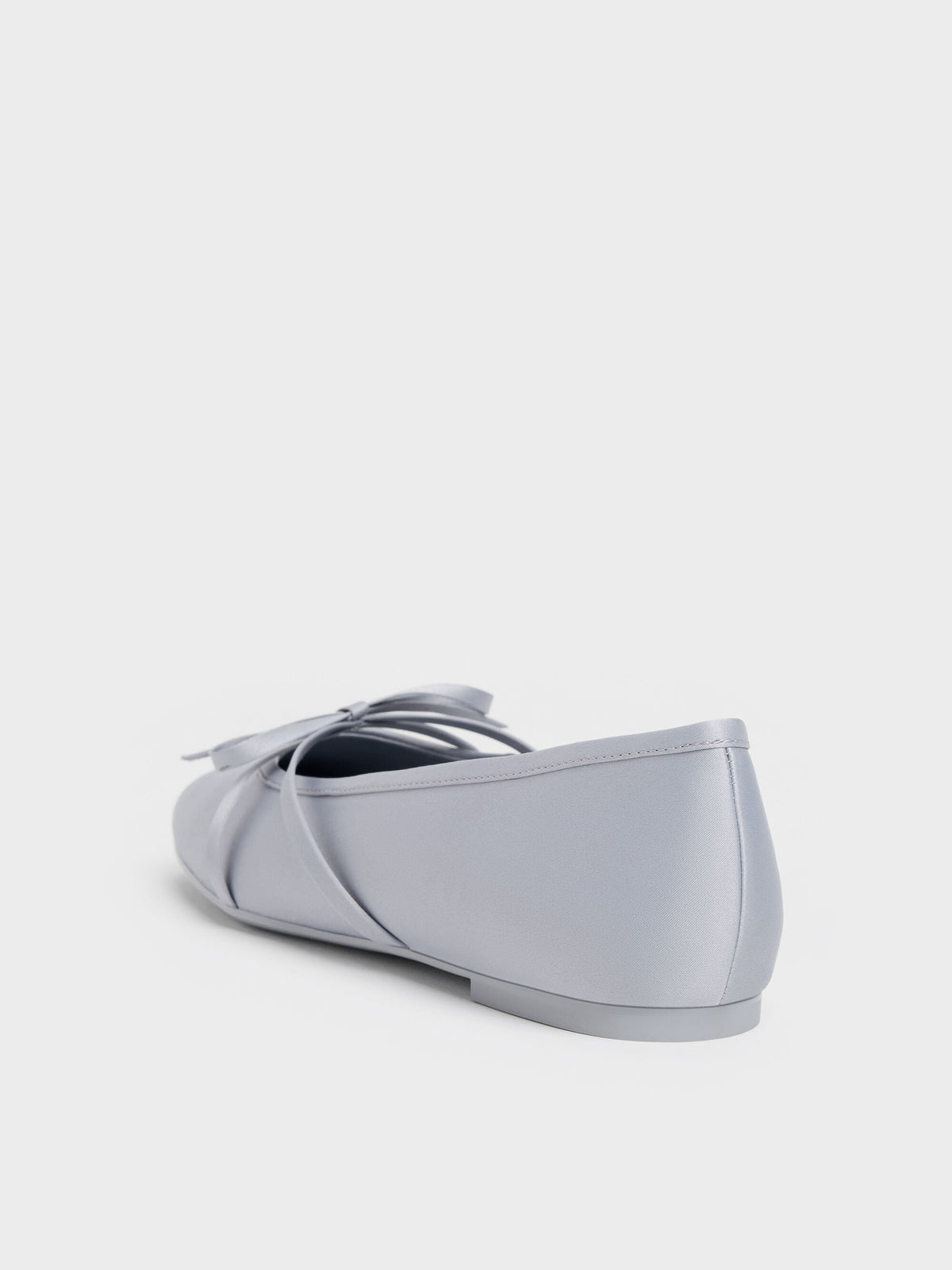 CHARLES & KEITH Best Price / Satin Bow Ballet Flats - Grey