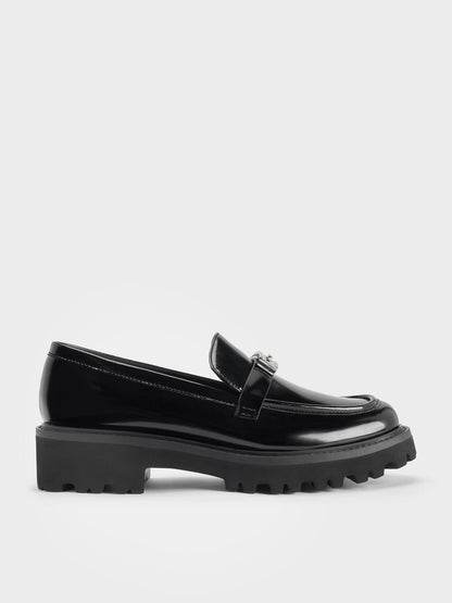 CHARLES & KEITH Best Seller / Lando Platform Loafers - Black Box