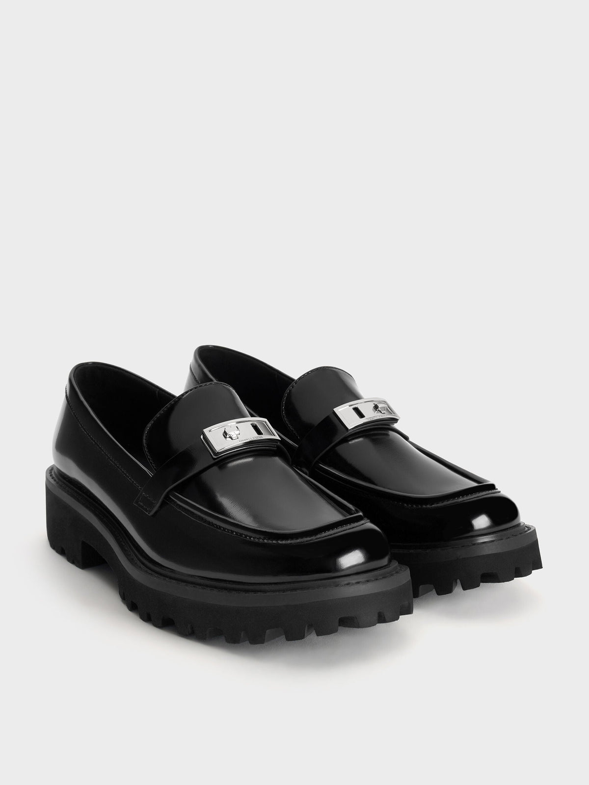 CHARLES & KEITH Best Seller / Lando Platform Loafers - Black Box