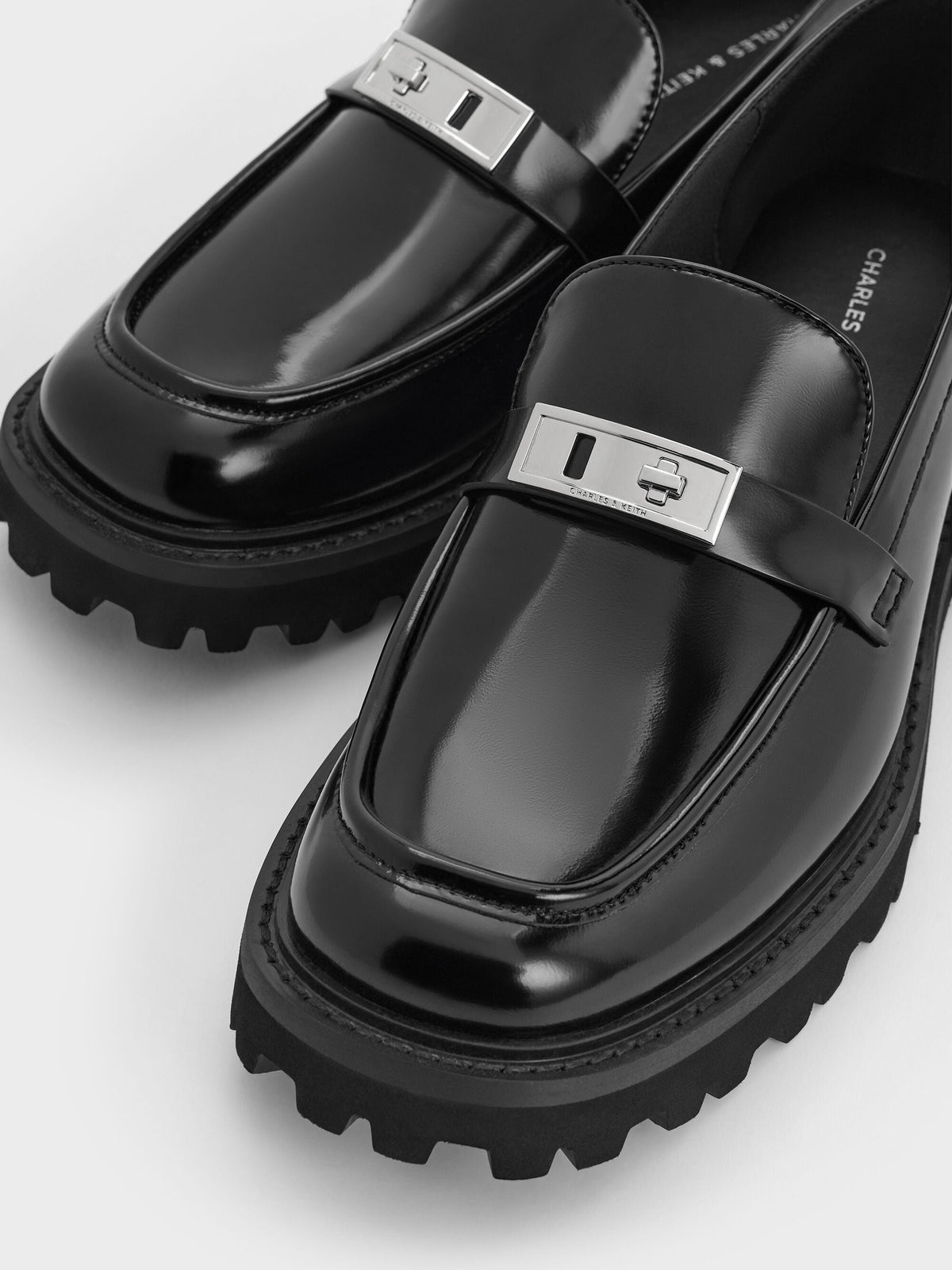 CHARLES & KEITH Best Seller / Lando Platform Loafers - Black Box