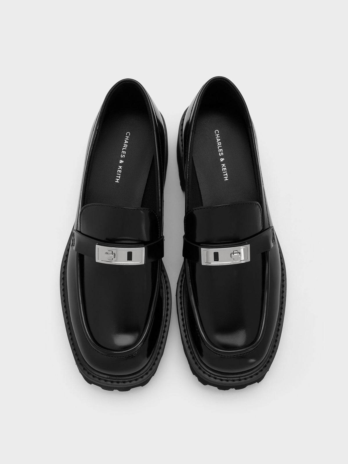 CHARLES & KEITH Best Seller / Lando Platform Loafers - Black Box