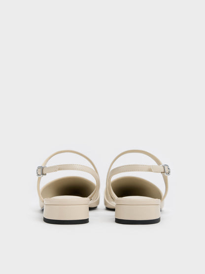 CHARLES & KEITH Customer Favorite / Cordelia Pointed Slingback Flats - Chalk
