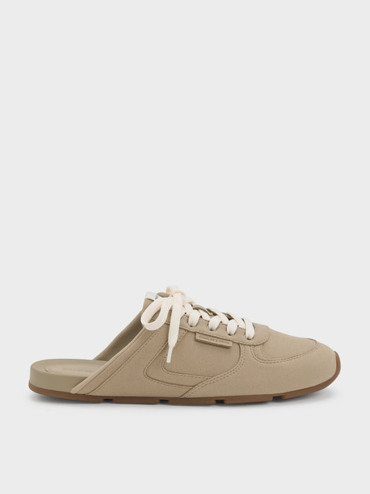 CHARLES & KEITH Trending / Lace-Up Sneaker Mules - Taupe