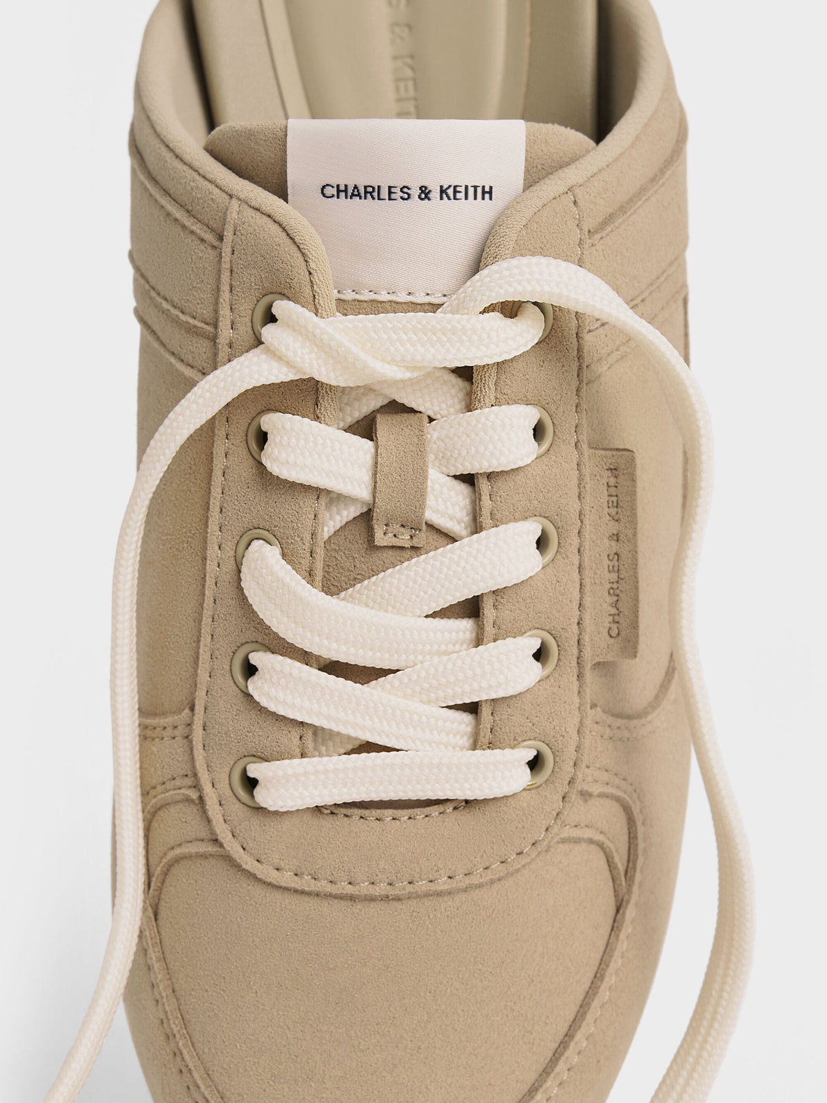 CHARLES & KEITH Trending / Lace-Up Sneaker Mules - Taupe