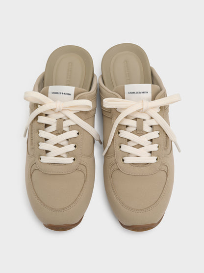 CHARLES & KEITH Trending / Lace-Up Sneaker Mules - Taupe