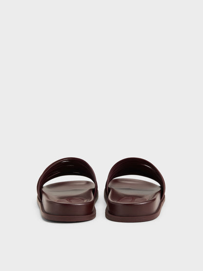 CHARLES & KEITH Essential / Fianna Strappy Slide Sandals - Burgundy