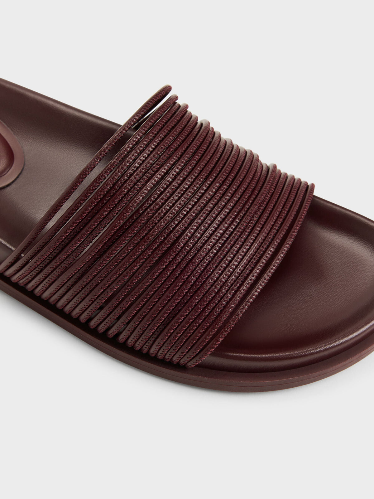 CHARLES & KEITH Essential / Fianna Strappy Slide Sandals - Burgundy