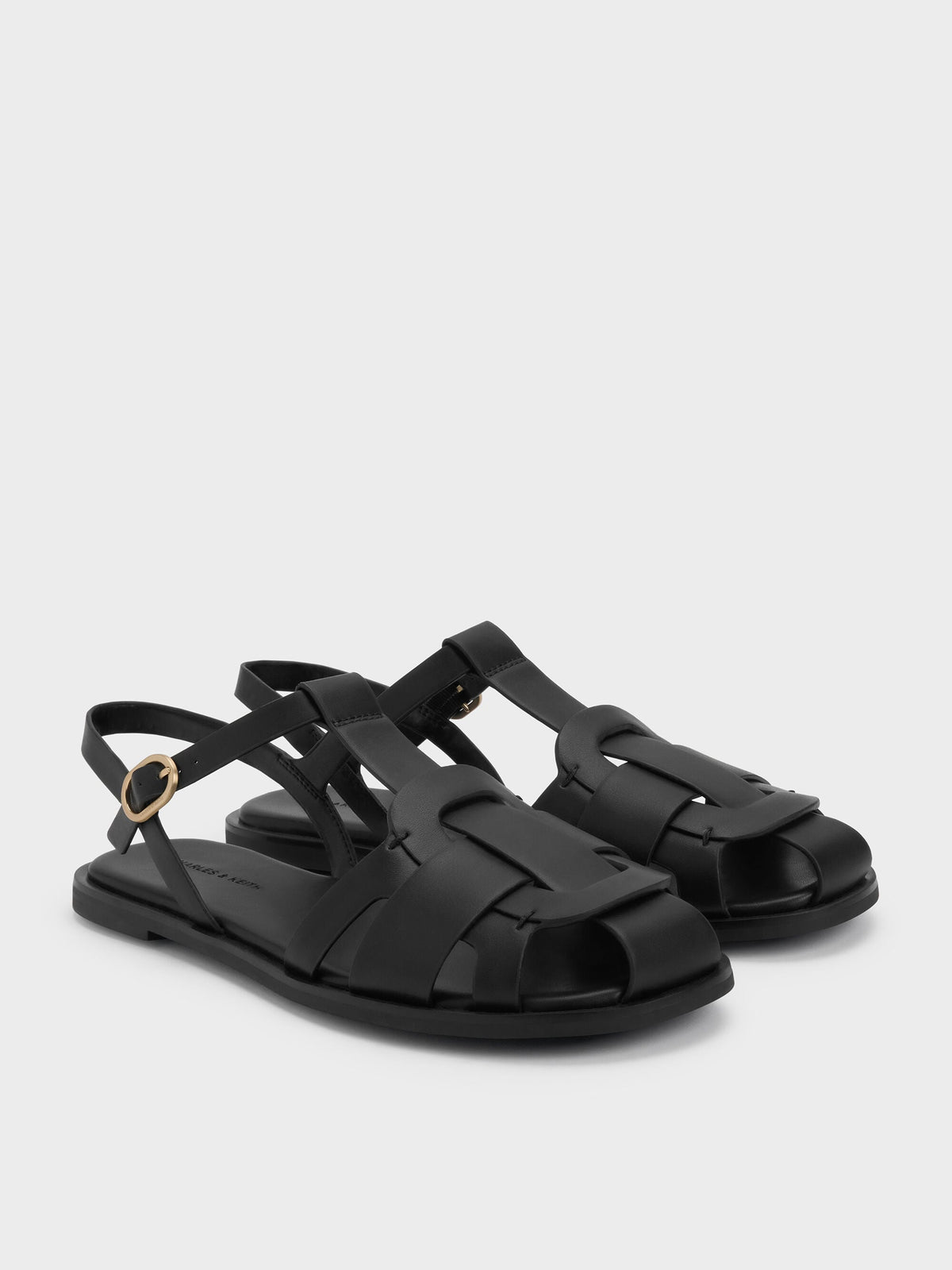 CHARLES & KEITH Recommended / Easley T-Bar Caged Sandals - Black
