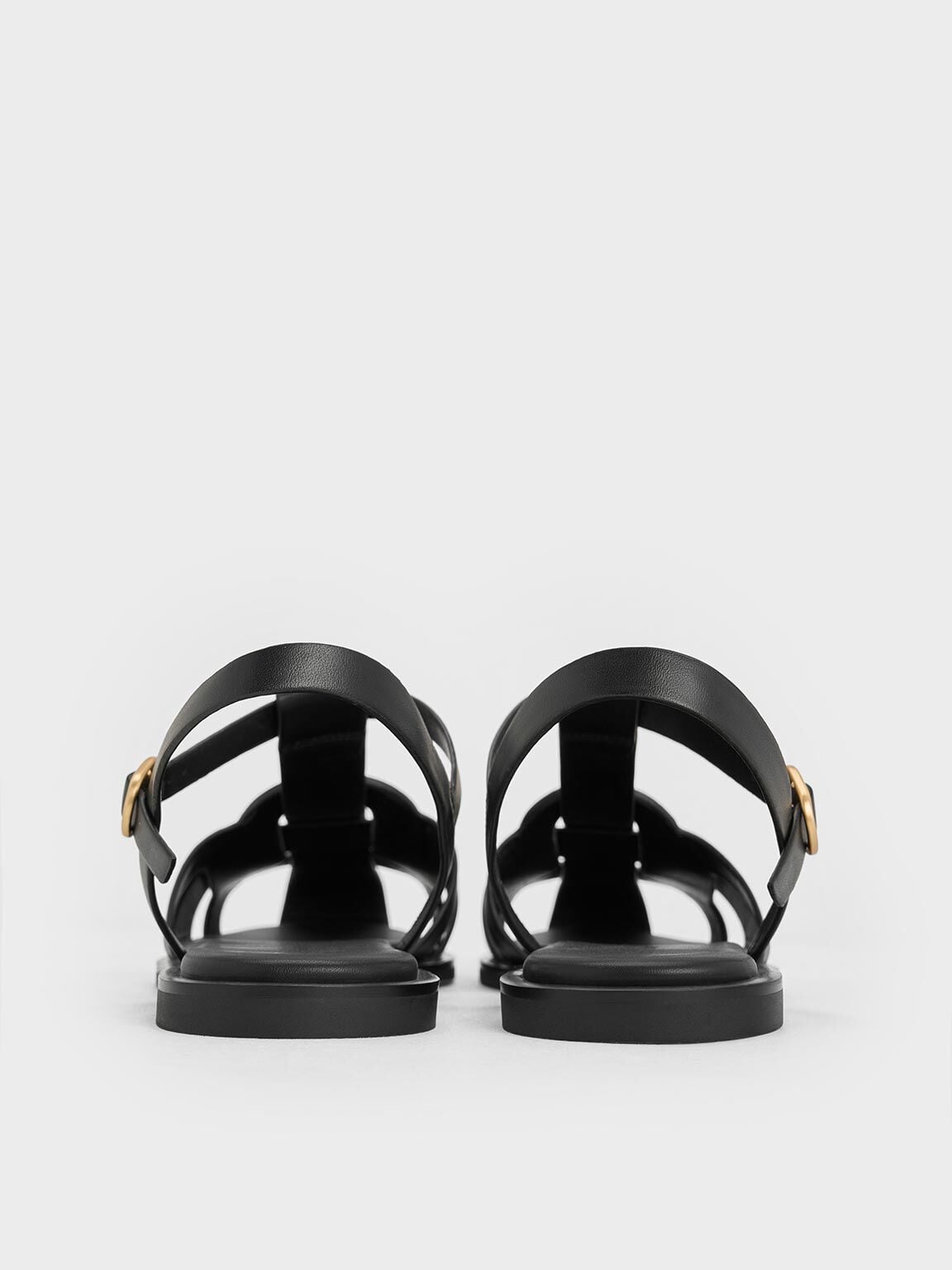 CHARLES & KEITH Recommended / Easley T-Bar Caged Sandals - Black