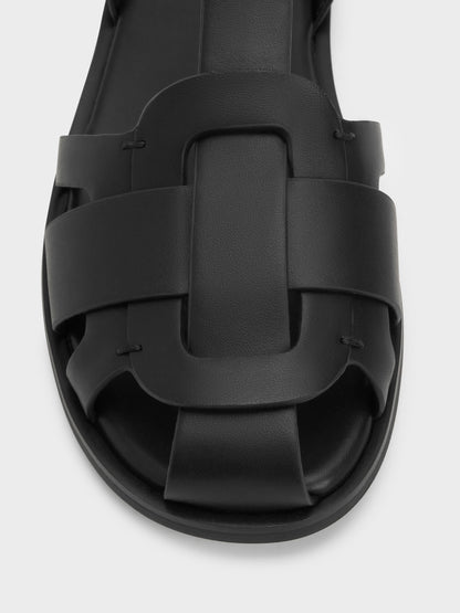 CHARLES & KEITH Recommended / Easley T-Bar Caged Sandals - Black