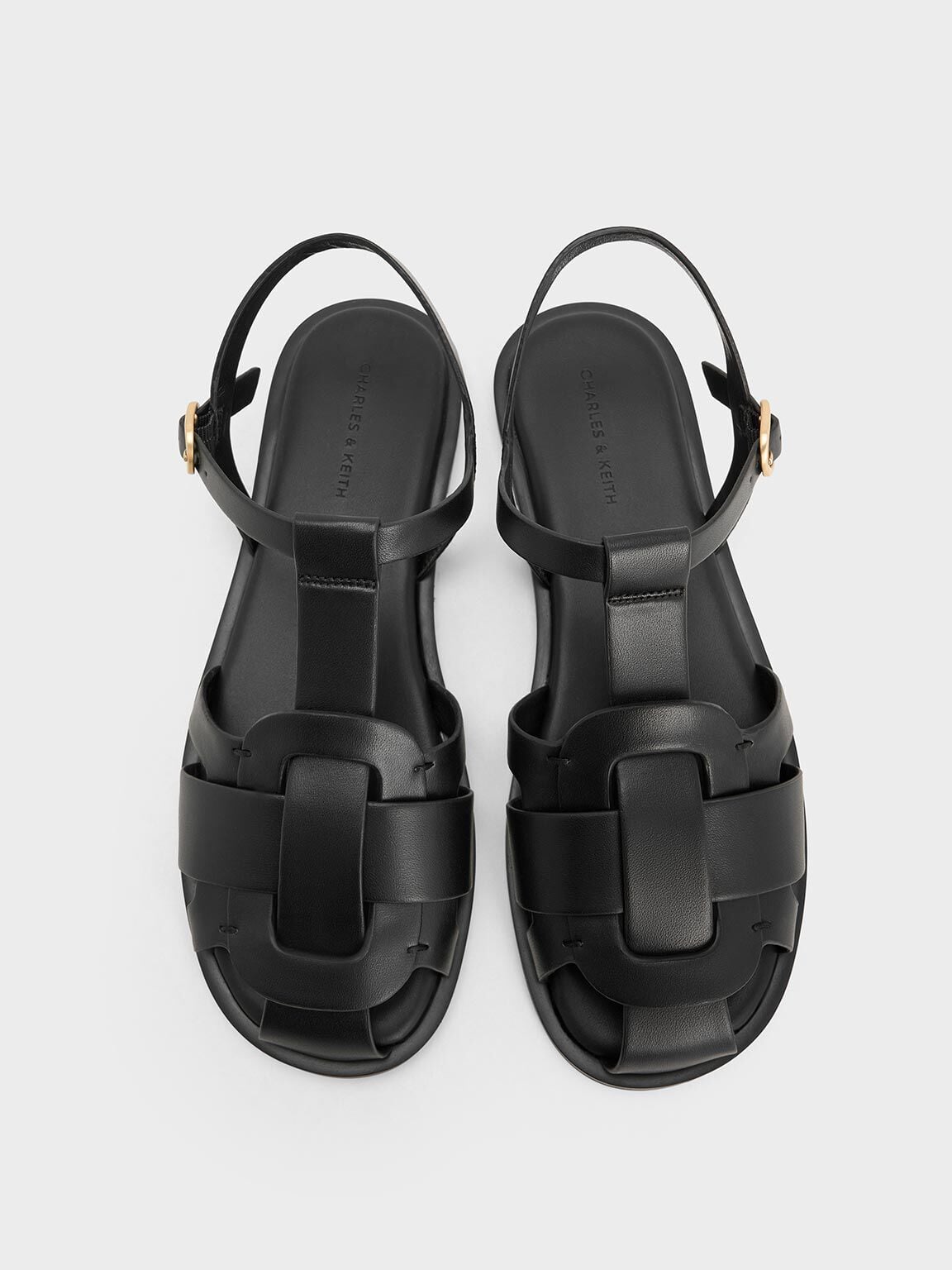 CHARLES & KEITH Recommended / Easley T-Bar Caged Sandals - Black