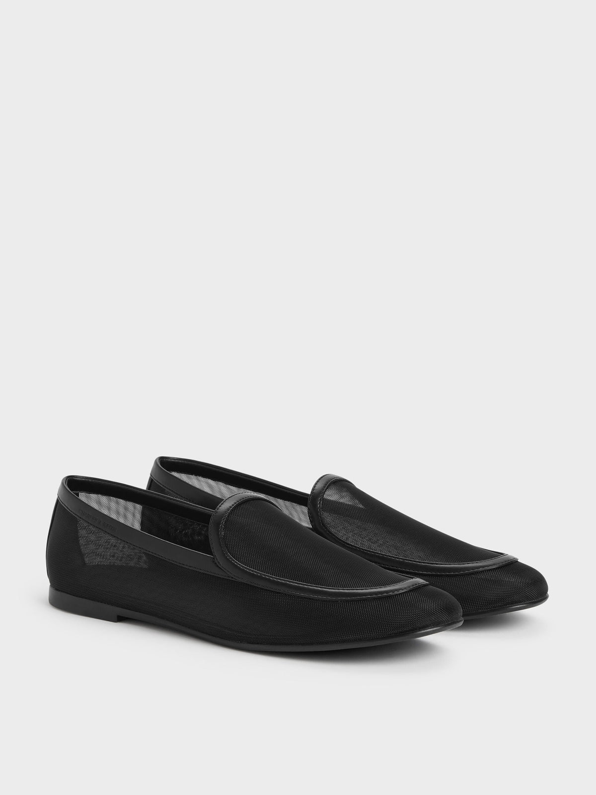 CHARLES & KEITH Popular / Mackie Mesh Loafers - Black Textured
