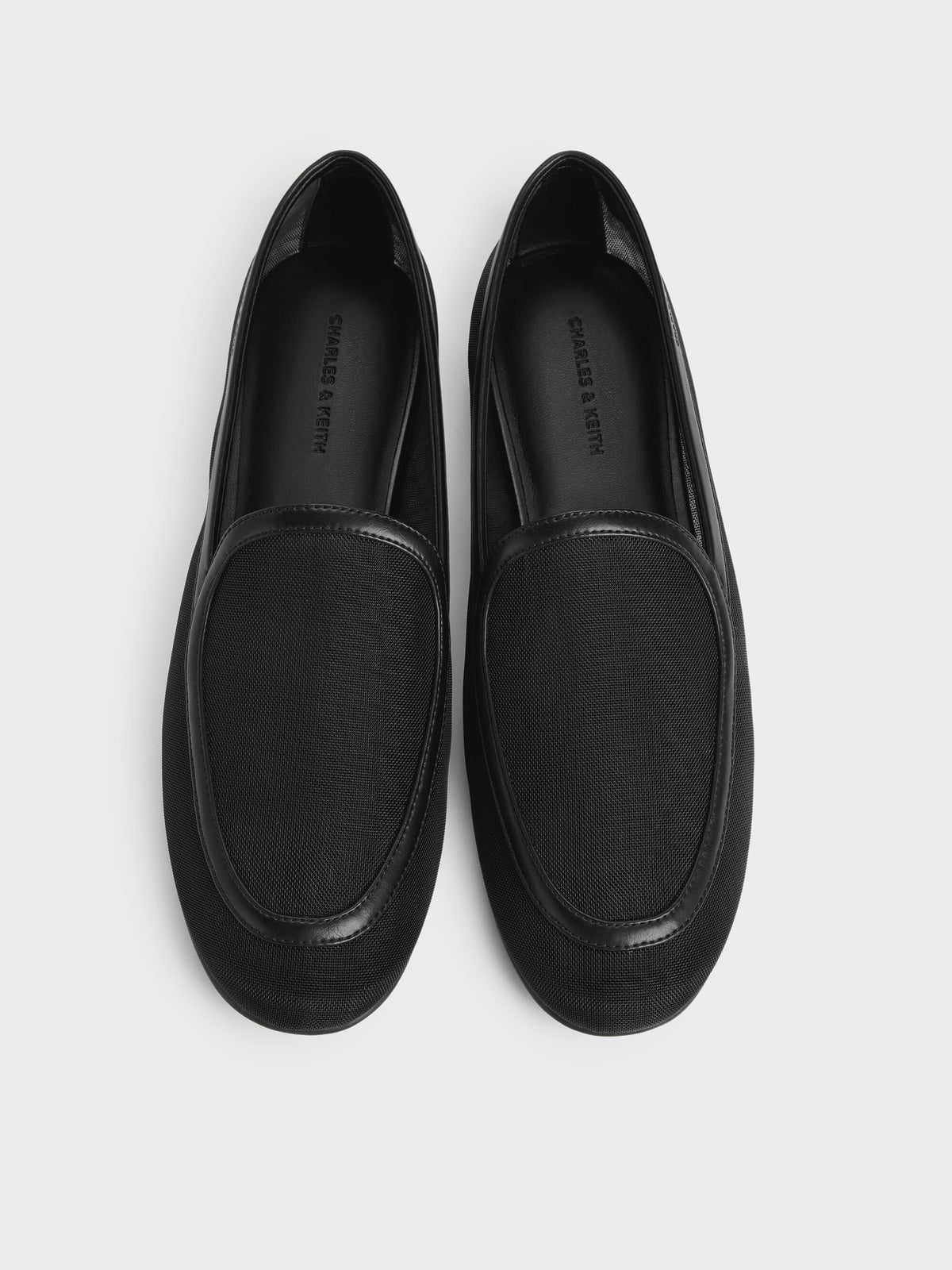 CHARLES & KEITH Popular / Mackie Mesh Loafers - Black Textured
