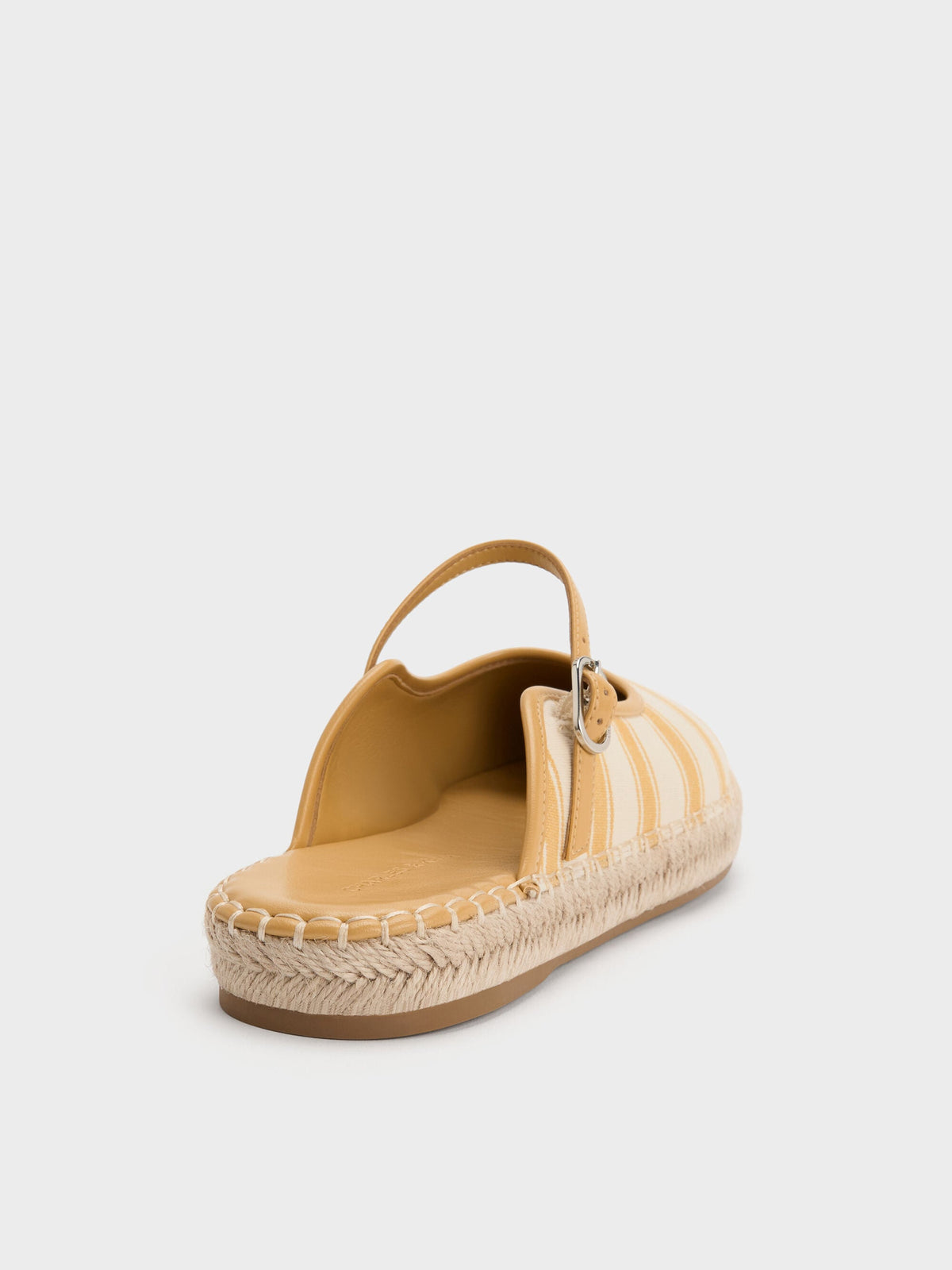 CHARLES & KEITH Signature / Striped Mary Jane Espadrille Mules - Yellow